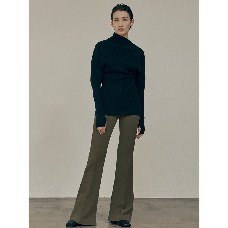 Knitwear Women's autumn/winter casual commuter diagonal neck long-sleeved pullover sweater