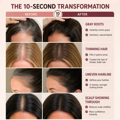 10–Second Hair Concealer Cover Grays. Fill Thin Areas. Perfect Your Hairline.