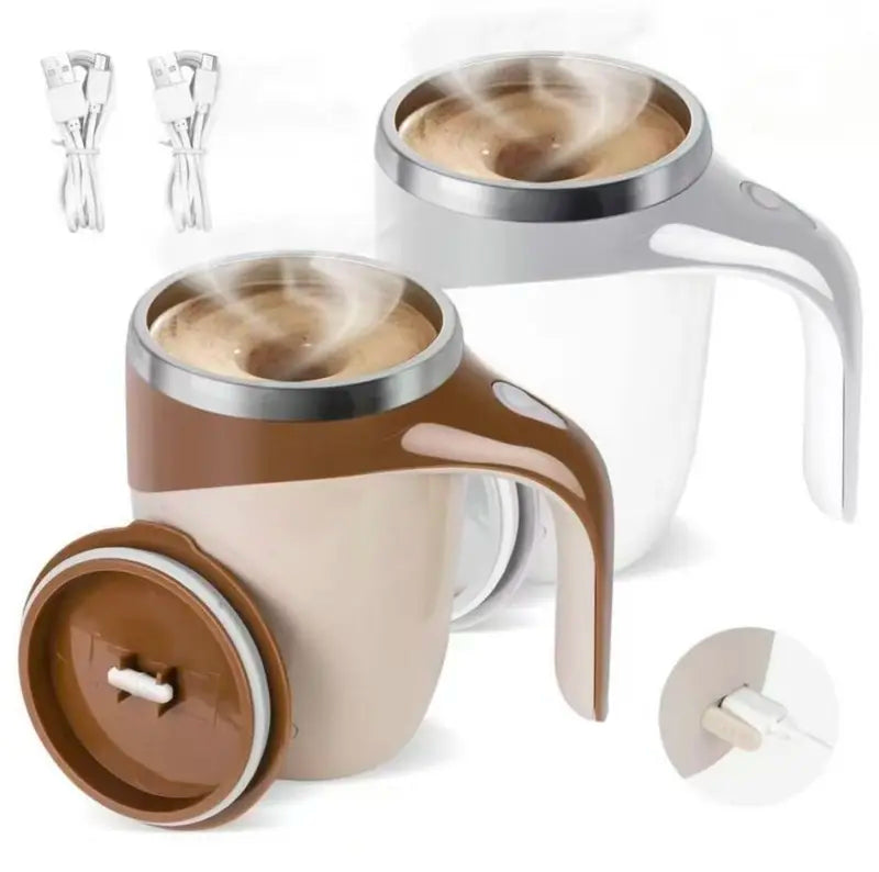 ☕Self-Stirring Coffee Mug with Magnetic Mixer – 380ml Rechargeable