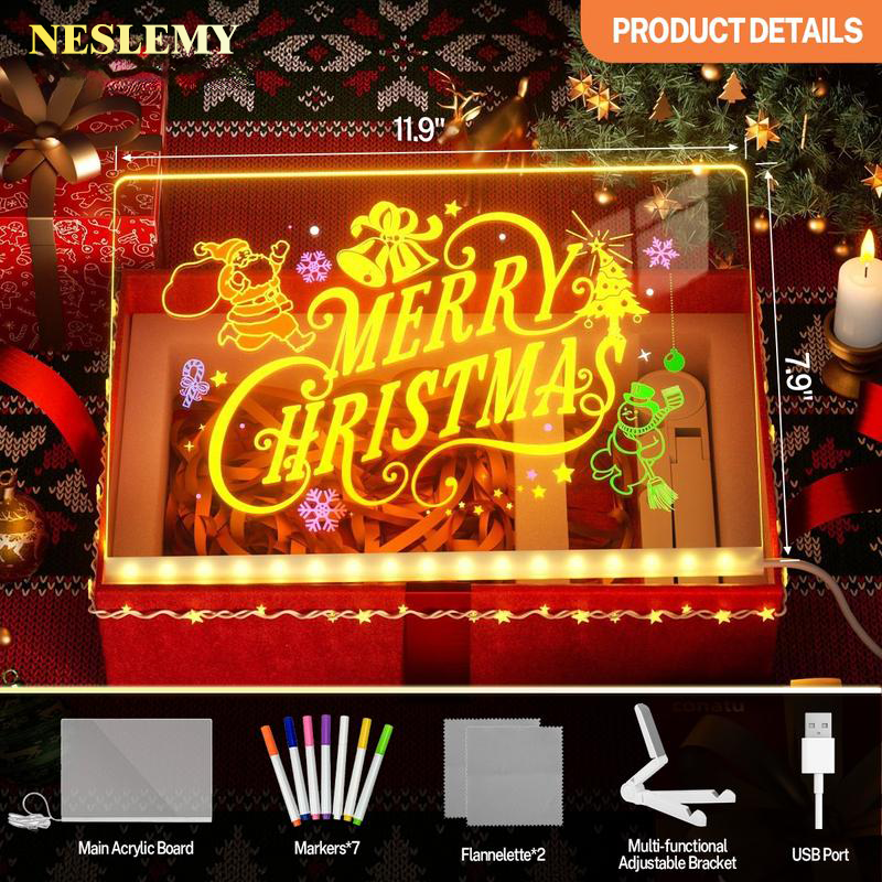 “NESLEMY LED Drawing Board for Kids ✨ Reusable Light-Up Art Board”