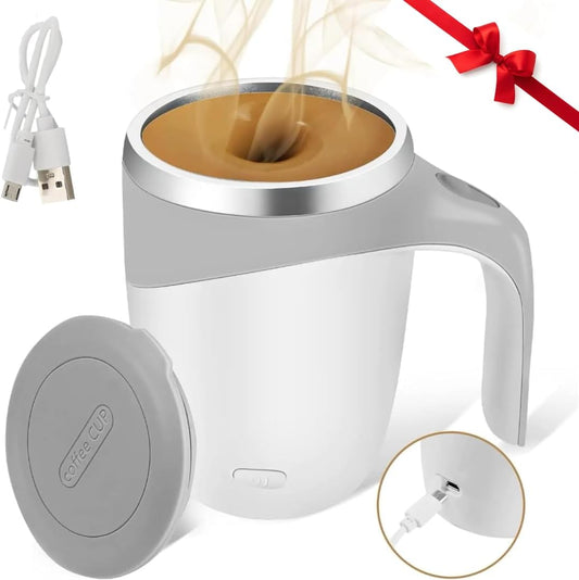☕Self-Stirring Coffee Mug with Magnetic Mixer – 380ml Rechargeable