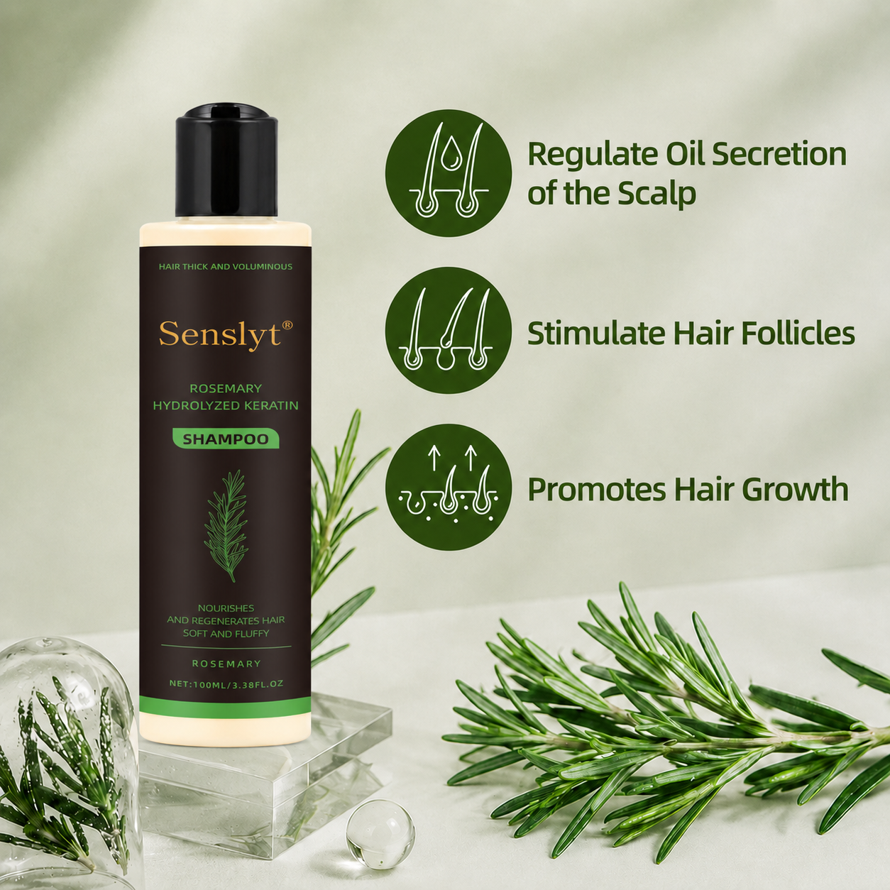 Senslyt® Rosemary Shampoo | Hair Growth & Anti-Dandruff Scalp Treatment