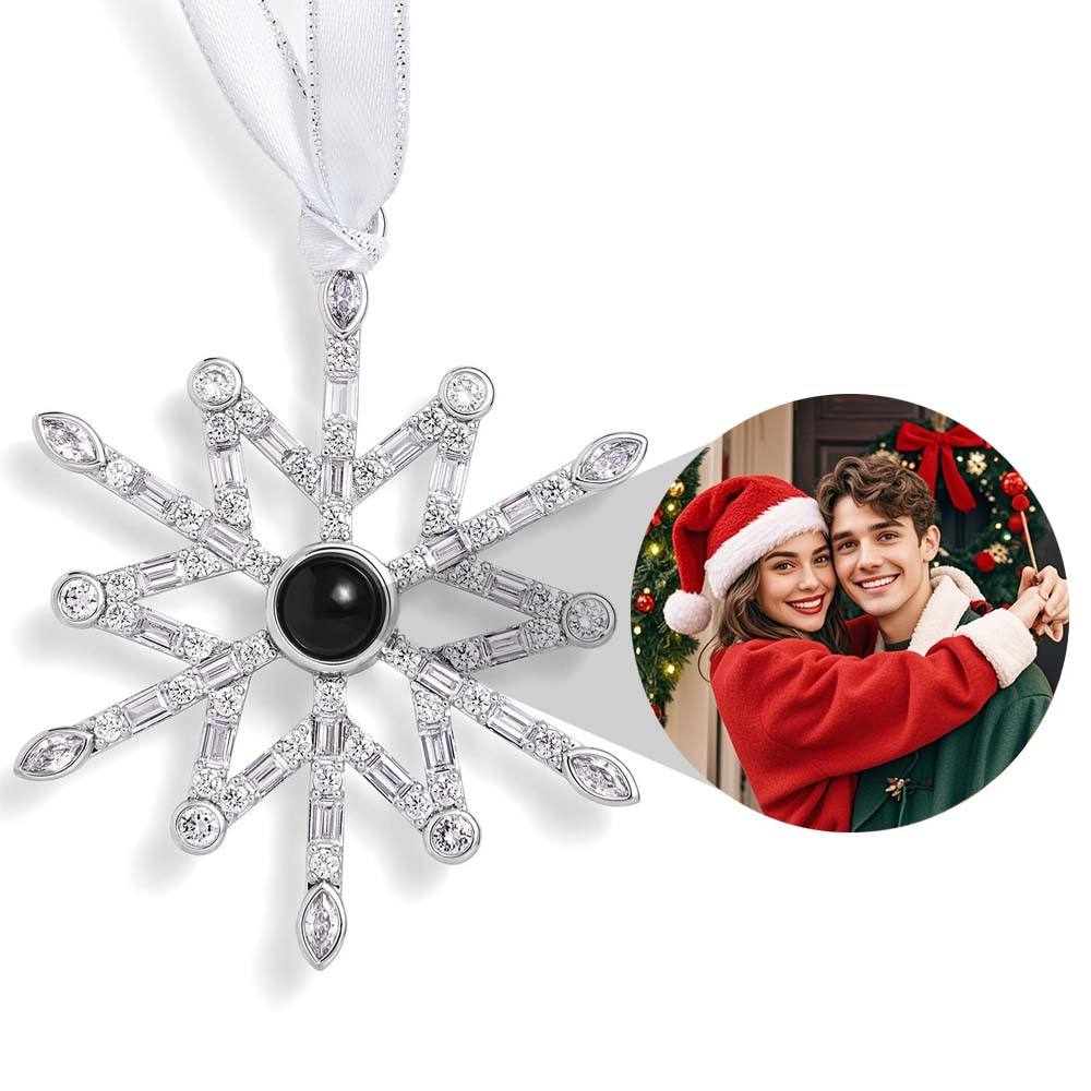 Personalized  Snowflake Photo Ornament Custom Projection Ornaments Christmas Gifts