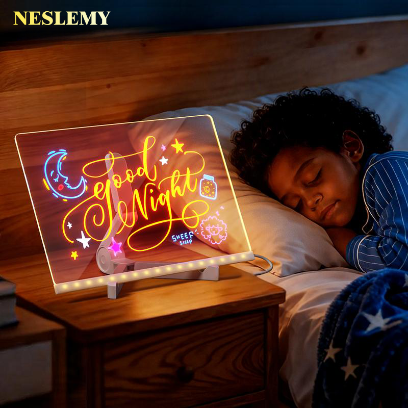 “NESLEMY LED Drawing Board for Kids ✨ Reusable Light-Up Art Board”