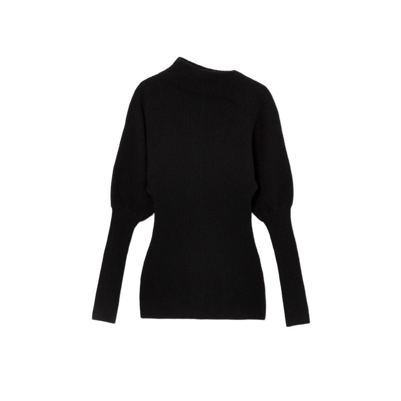 Knitwear Women's autumn/winter casual commuter diagonal neck long-sleeved pullover sweater