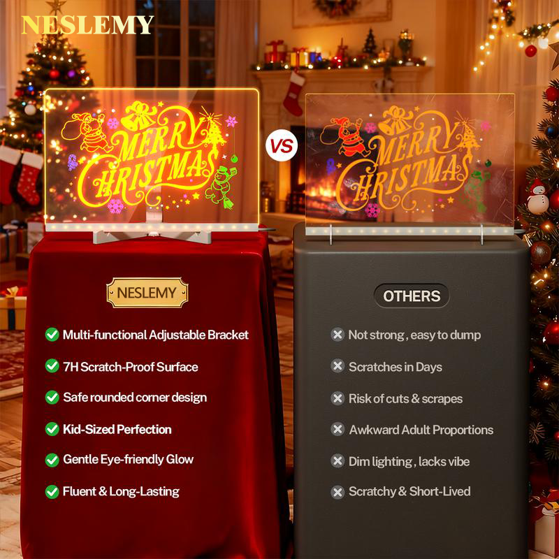 “NESLEMY LED Drawing Board for Kids ✨ Reusable Light-Up Art Board”
