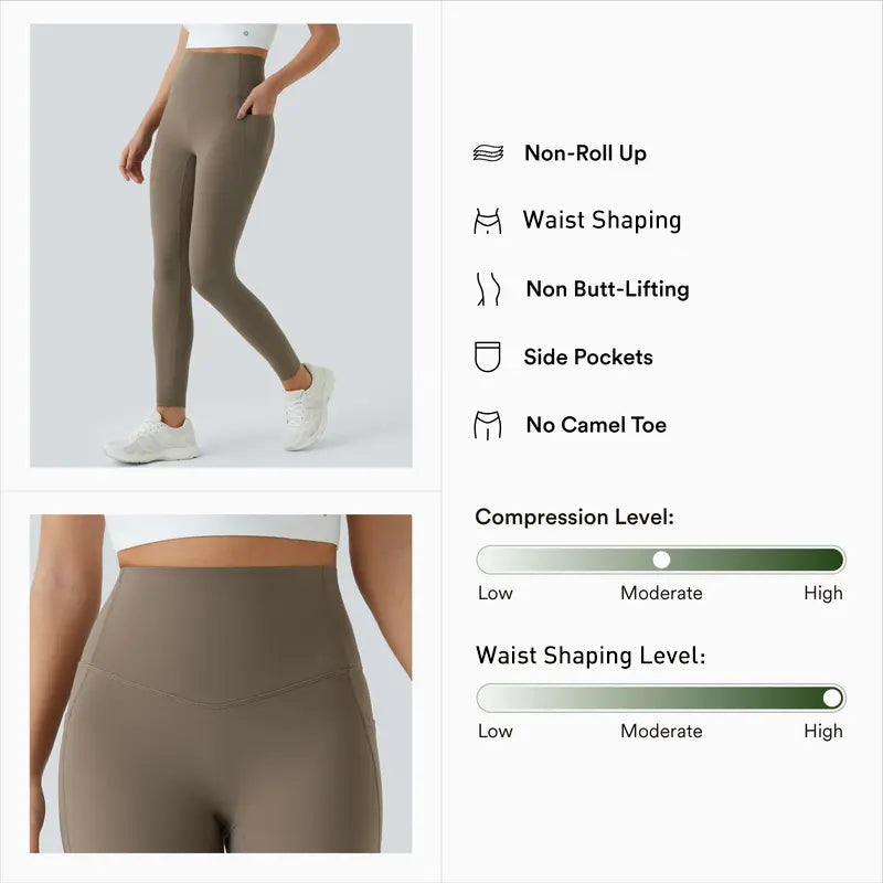 Neslemy®  High Waisted Waist Shaping Pocket Shaping Training Leggings