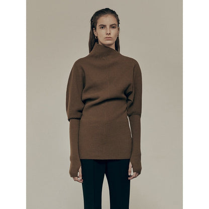 Knitwear Women's autumn/winter casual commuter diagonal neck long-sleeved pullover sweater
