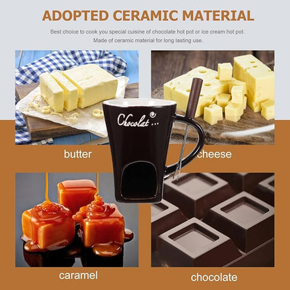 Ceramic Fondue Set – Chocolate & Cheese Warmer